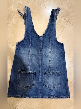 Arizona Jean Company Blue Denim Mini Pinafore Dress